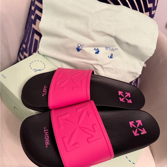 Off-White Black and Pink Arrow Slides - Picture 2 of 10